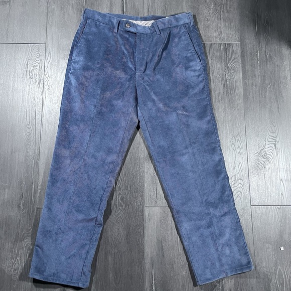 Peter Millar Golf Pants Mens 36x29 Blue Corduroy Nanoluxe Comfort‎ Crown Par - Picture 1 of 10